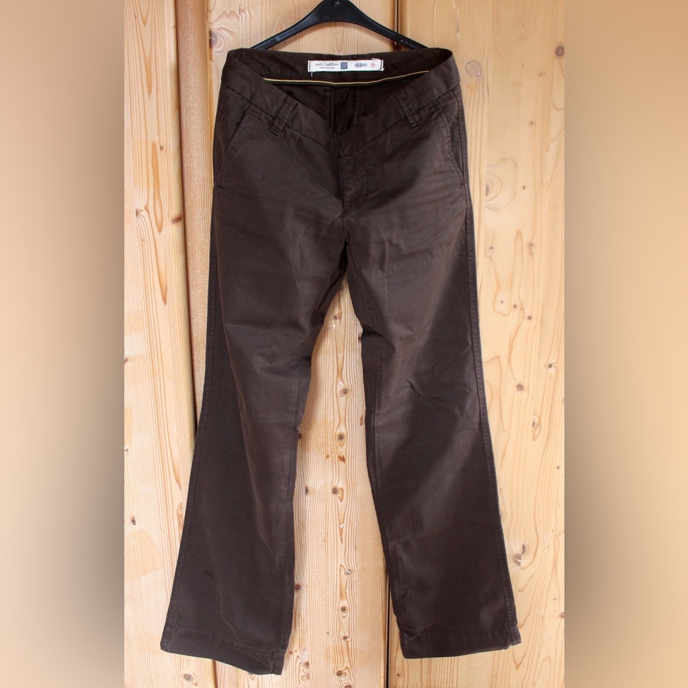Women Gap Brown Straight Leg Chinos Trouser Pants Size 0